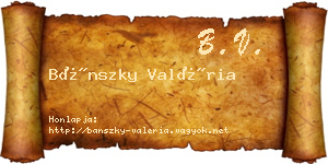 Bánszky Valéria névjegykártya