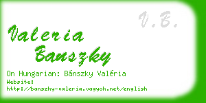 valeria banszky business card